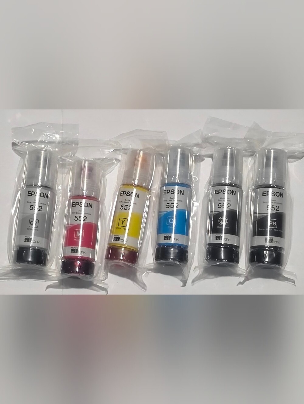 6 Count:  Epson 552 Cyan Ink Bottle - Genuine Epson Cyan Ink -Brand New